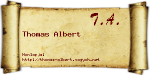 Thomas Albert névjegykártya